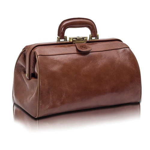 Compact  Traditional Doctors Leather  Bag